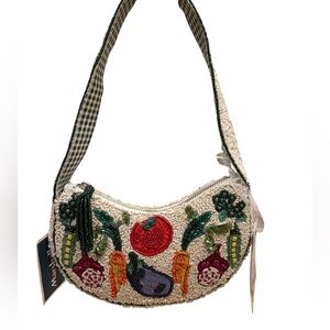 Colorful Vegetables Beaded Shoulder Bag